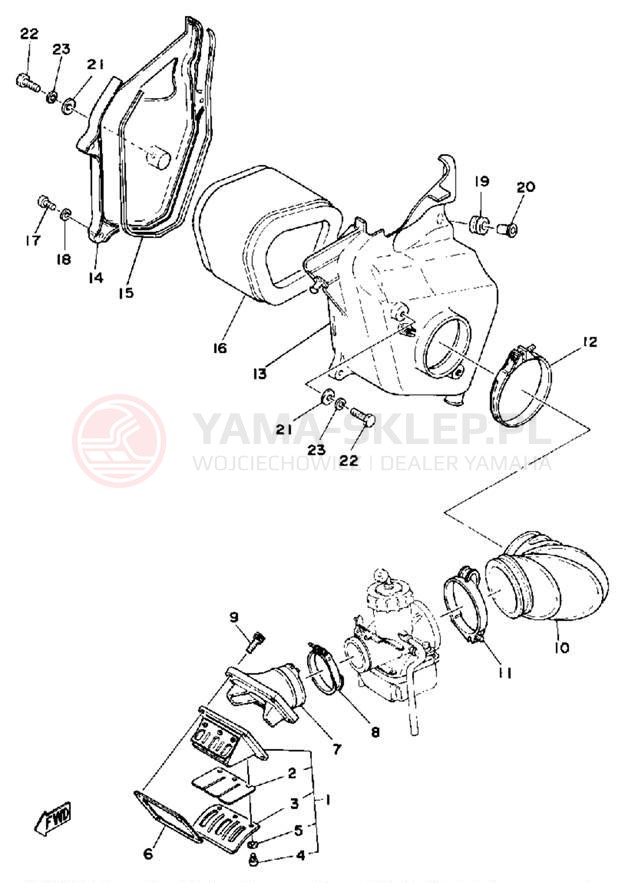 Schemat "Wtrysk paliwa" do Yamaha IT425G