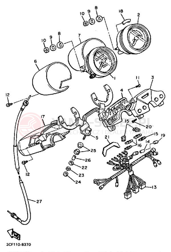 Schemat "licznik" do Yamaha VIRAGO 1100 XV1100U/XV1100UC