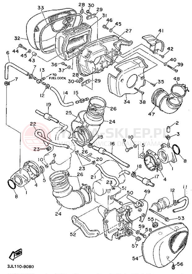 Schemat "Wtrysk paliwa" do Yamaha VIRAGO 750 XV750GC/XV750G
