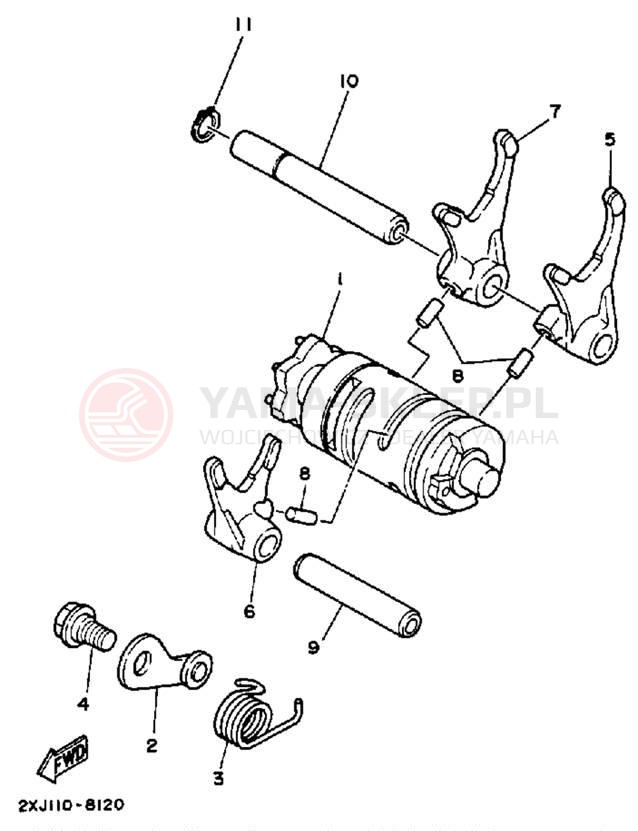 Schemat "Wodziki, automat" do Yamaha BLASTER YFS200U