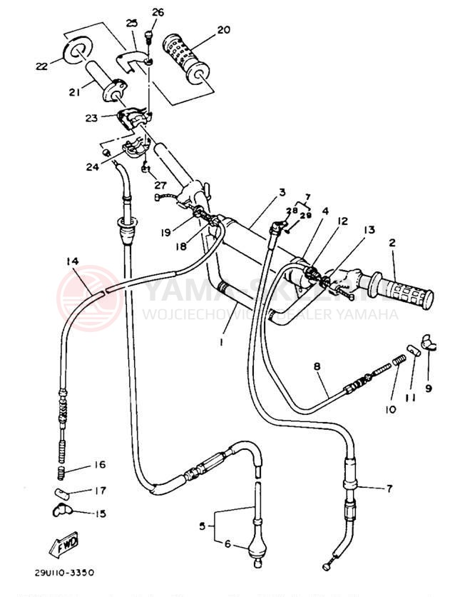Schemat "Kierownica i osprzęt" do Yamaha YTM225DXL