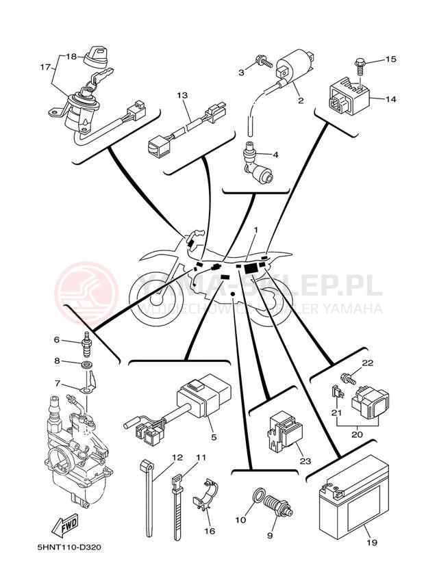 Schemat "układ elektryczny" do Yamaha TT-R90E TTR90ET