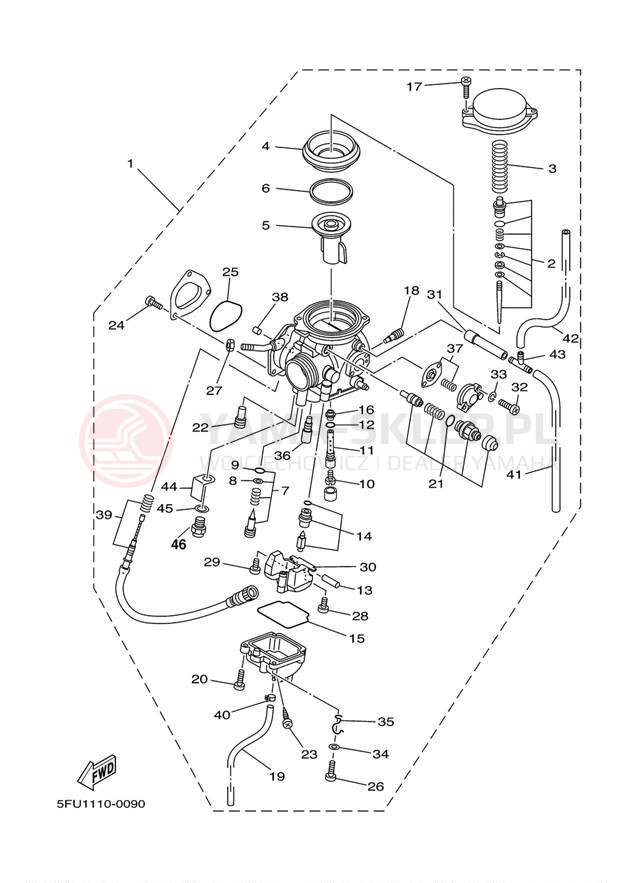 Schemat "Gaźnik" do Yamaha BIG BEAR 2WD YFM400MC/YFM400M