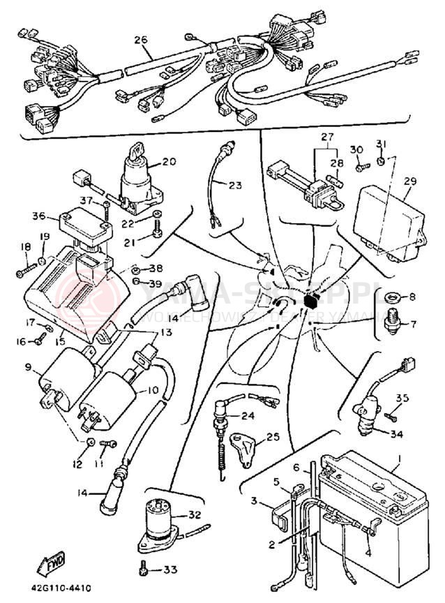 Schemat "układ elektryczny" do Yamaha VIRAGO 1000 XV1000LC/XV1000L