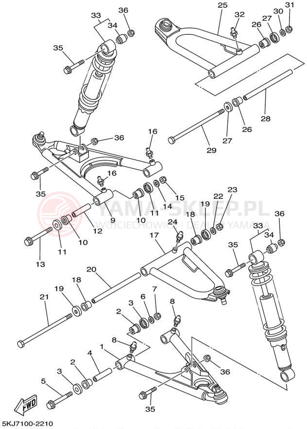 Schemat "Koło przód" do Yamaha BLASTER YFS200P