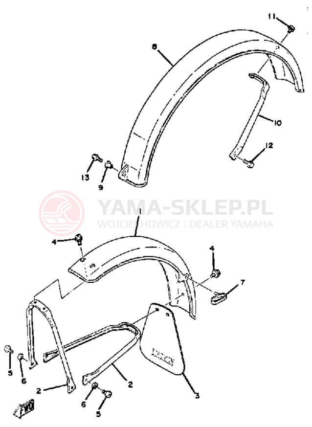 Schemat "błotnik" do Yamaha YAMAHOPPER QT50T