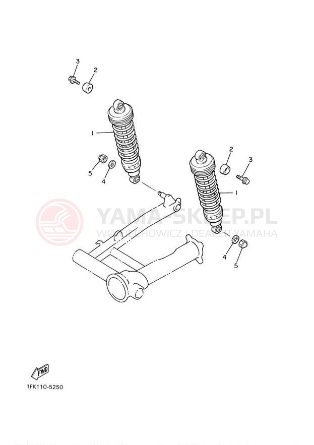 Schemat "zawieszenie tył" do Yamaha V-MAX VMX12R/VMX12RC