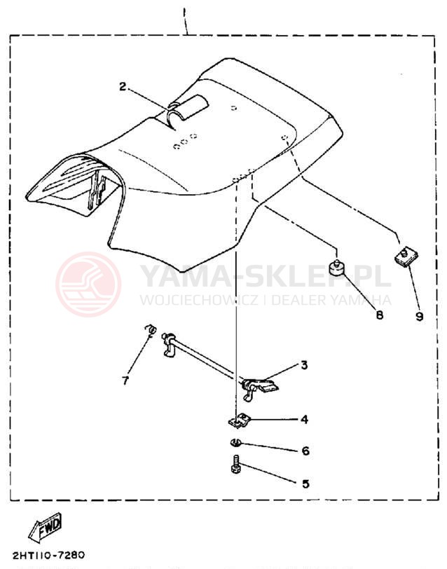 Schemat "siedzenie" do Yamaha MOTO-4 YFM225T