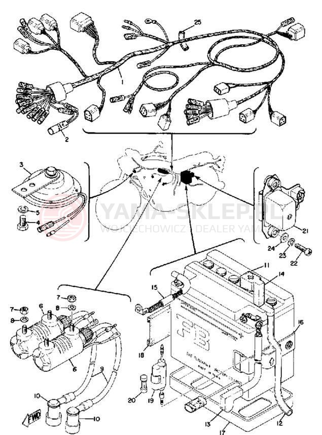 Schemat "układ elektryczny" do Yamaha TX750
