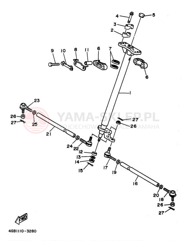 Schemat "Półki zawieszenia" do Yamaha KODIAK 4WD YFM400FWK