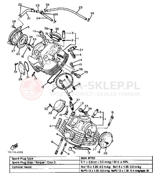 Schemat "głowica" do Yamaha XV920J