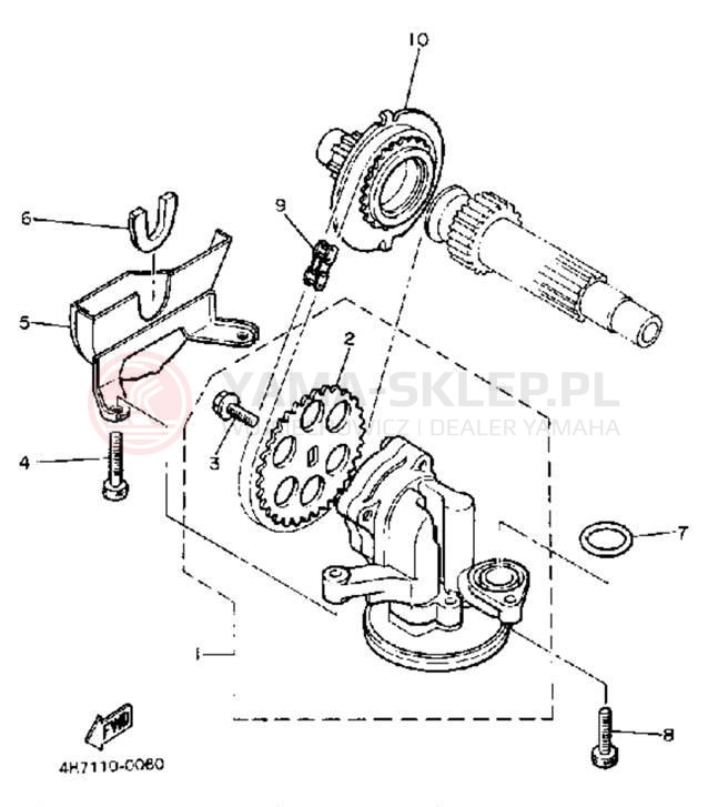 Schemat "Pompa olejowa" do Yamaha XJ650RJ