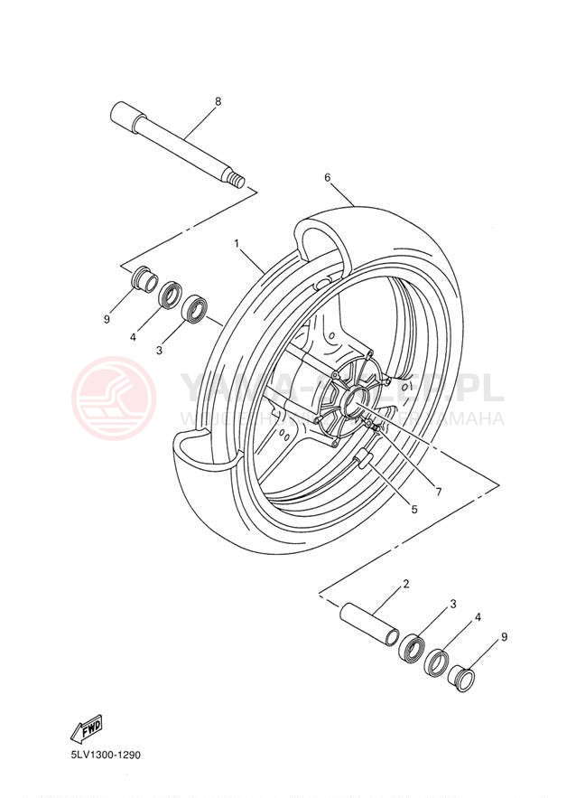 Schemat "Koło przód" do Yamaha FZ1 FZS1T/FZS1TC