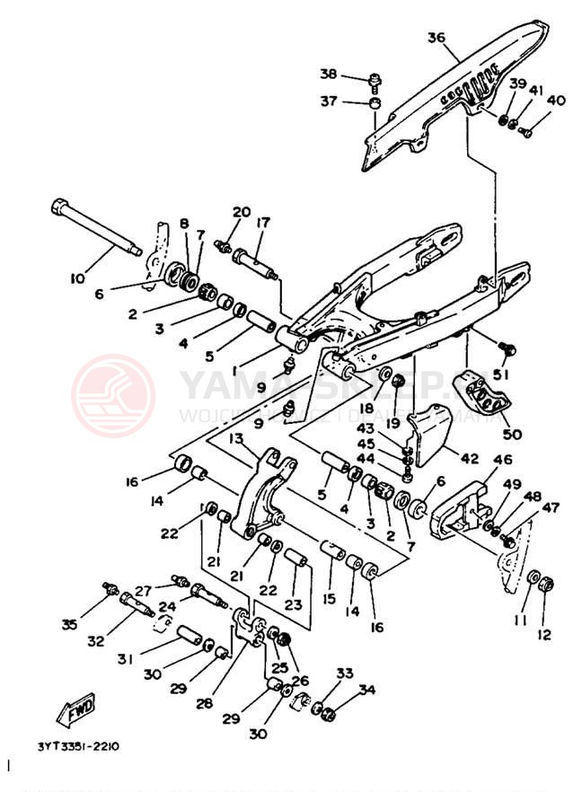 Schemat "wahacz" do Yamaha XT350D/XT350DC