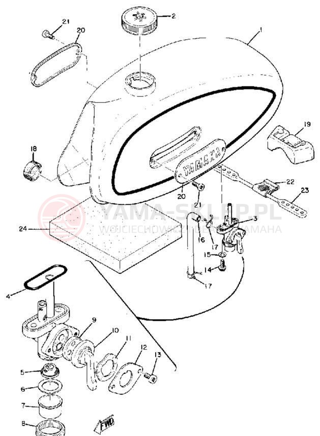 Schemat "zbiornik paliwa" do Yamaha RT1M/RT1