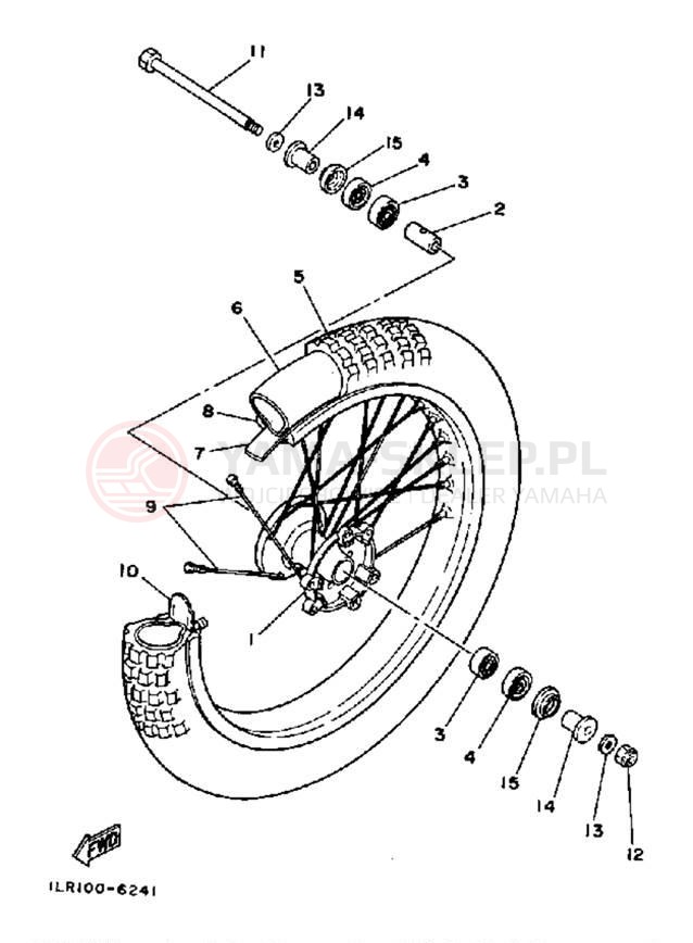 Schemat "Koło przód" do Yamaha YZ80B