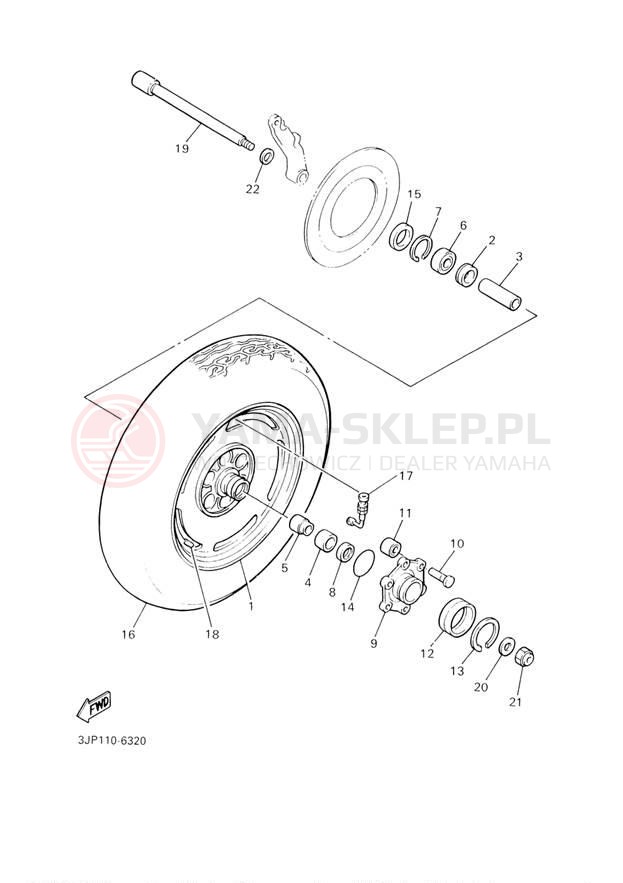 Schemat "Koło tył" do Yamaha V-MAX VMX12S1/VMX12SC1