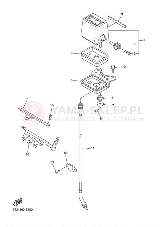Schemat "licznik" do Yamaha WR450F WR450FS