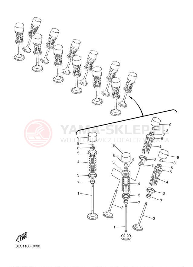Schemat "zawory" do Yamaha RS VIKING PROFESSIONAL VK10DG