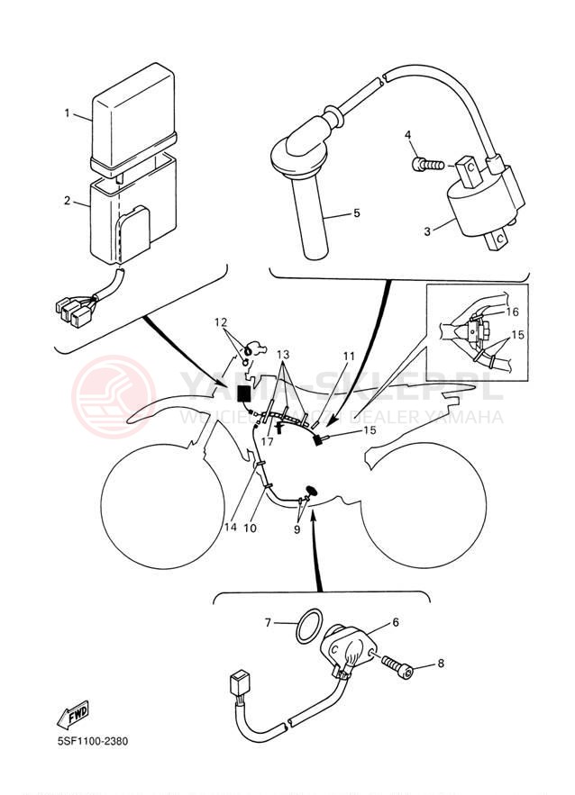 Schemat "układ elektryczny" do Yamaha YZ426F YZ426FP