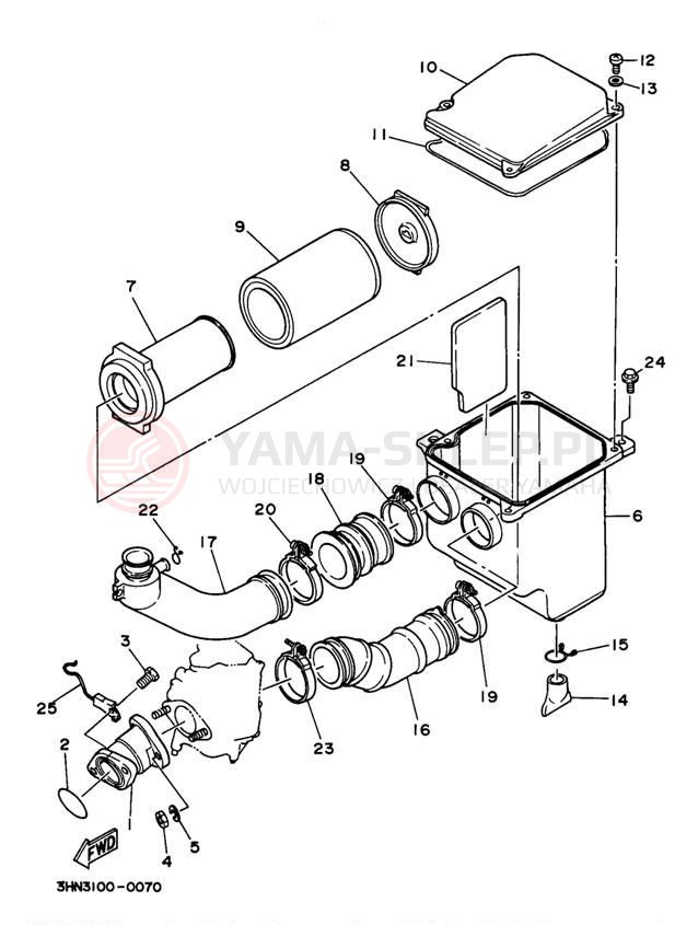 Schemat "Wtrysk paliwa" do Yamaha YFM350FWJ