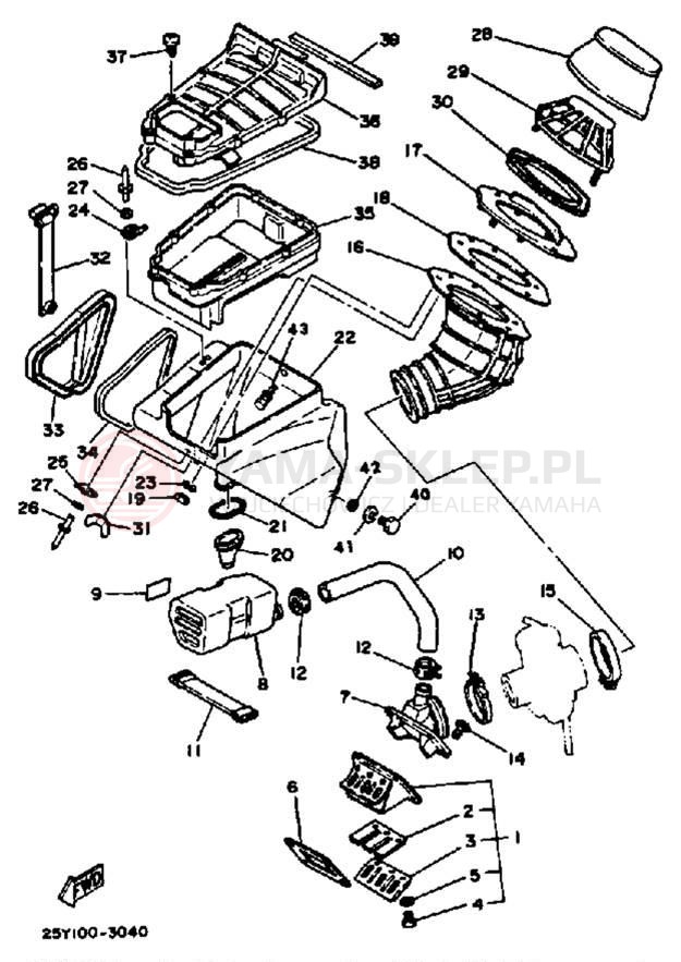 Schemat "Wtrysk paliwa" do Yamaha IT250K