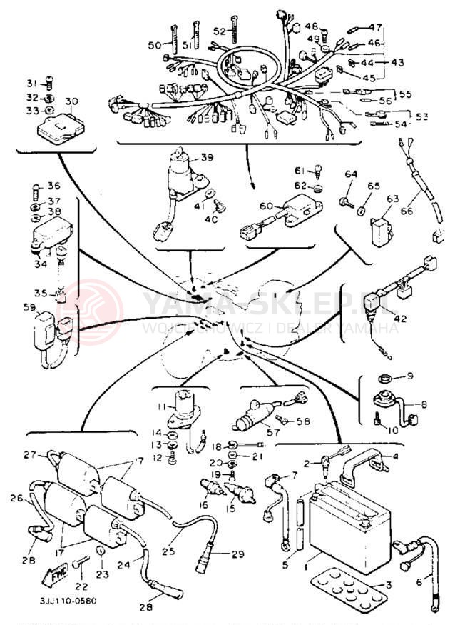 Schemat "układ elektryczny" do Yamaha XVZ13DEC/XVZ13DE