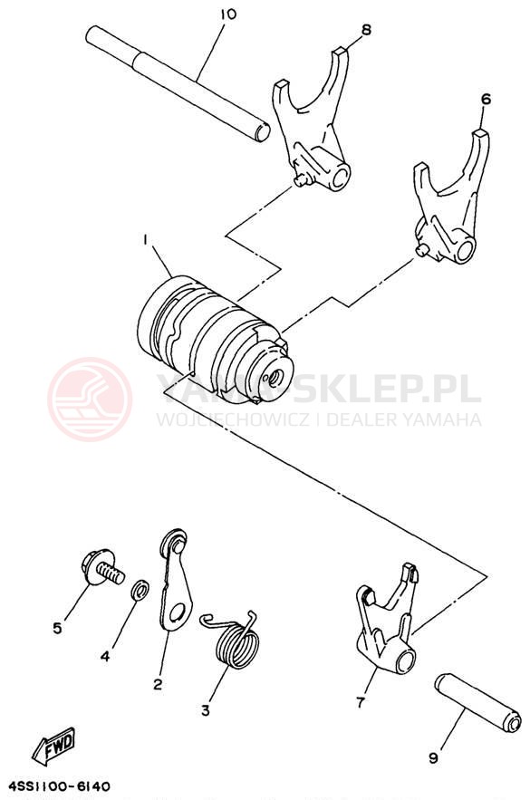 Schemat "Wodziki, automat" do Yamaha YZ125 YZ125J1