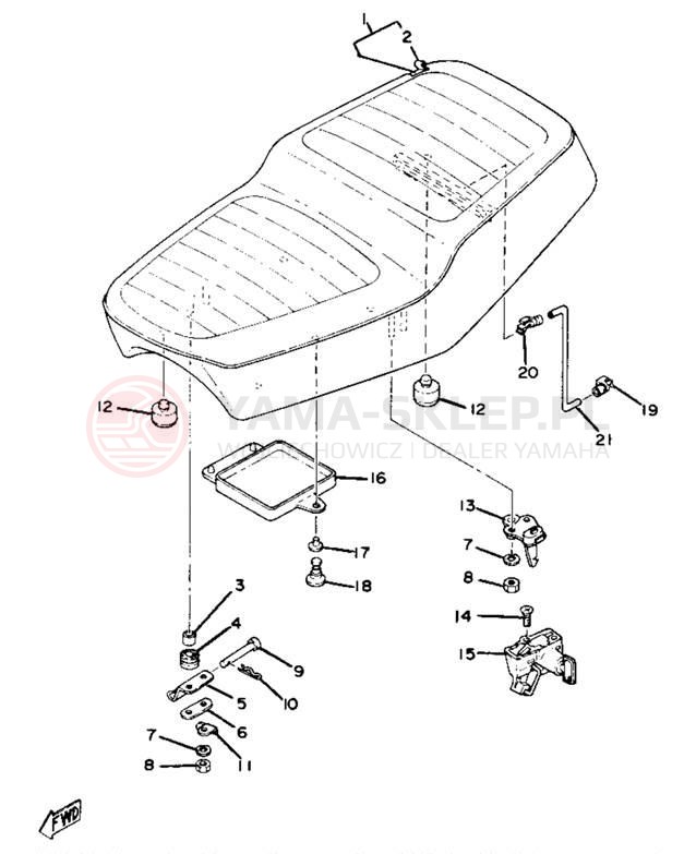 Schemat "siedzenie" do Yamaha XS750SE