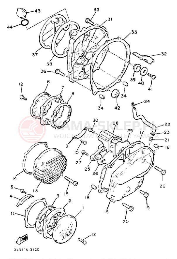 Schemat "Pokrywa silnika" do Yamaha XJ750MK