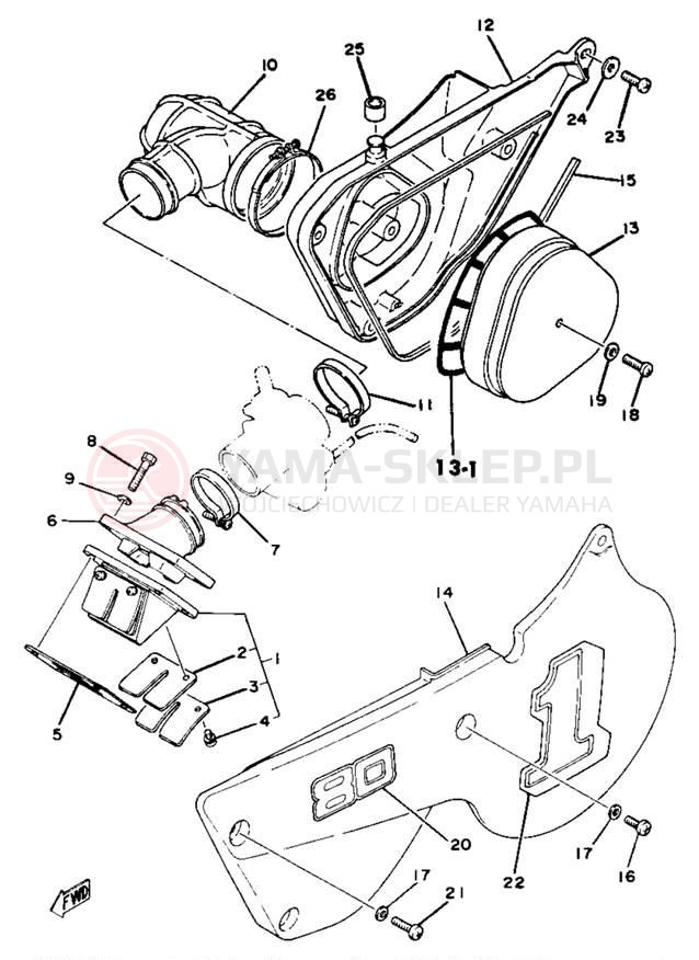 Schemat "Wtrysk paliwa" do Yamaha YZ80H
