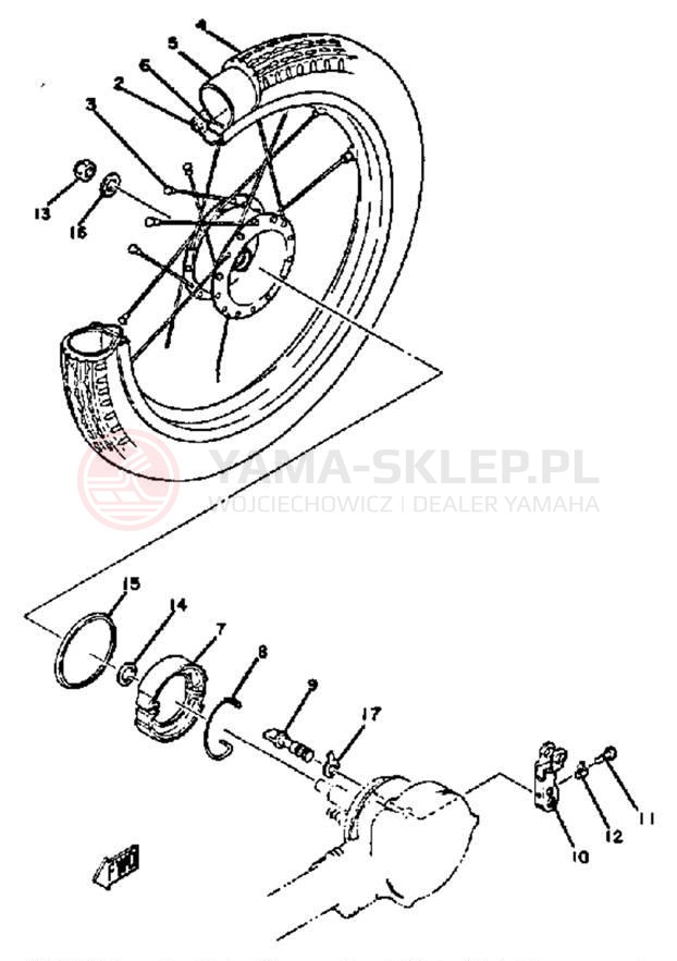 Schemat "Koło tył" do Yamaha YAMAHOPPER QT50T