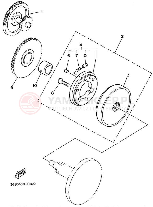 Schemat "rozrusznik" do Yamaha CHAMP YFM100B