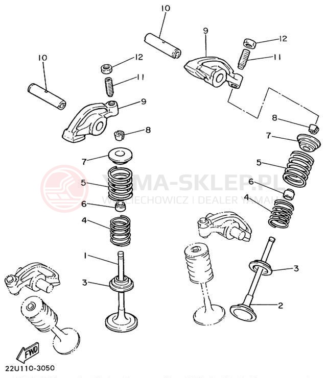 Schemat "zawory" do Yamaha VIRAGO 535 XV535LC/XV535L