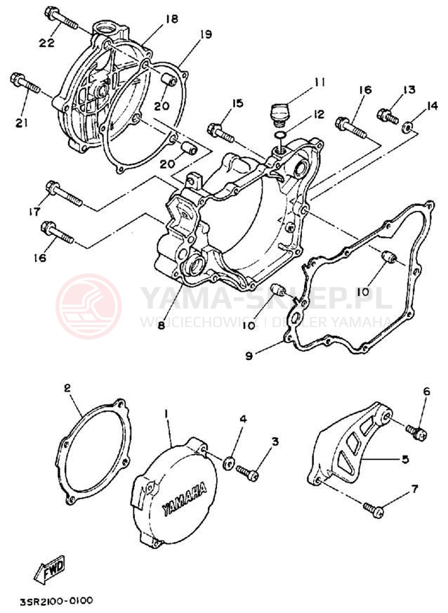 Schemat "Pokrywa silnika" do Yamaha YZ125A