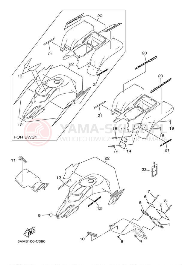 Schemat "naklejki" do Yamaha BLASTER YFS200S