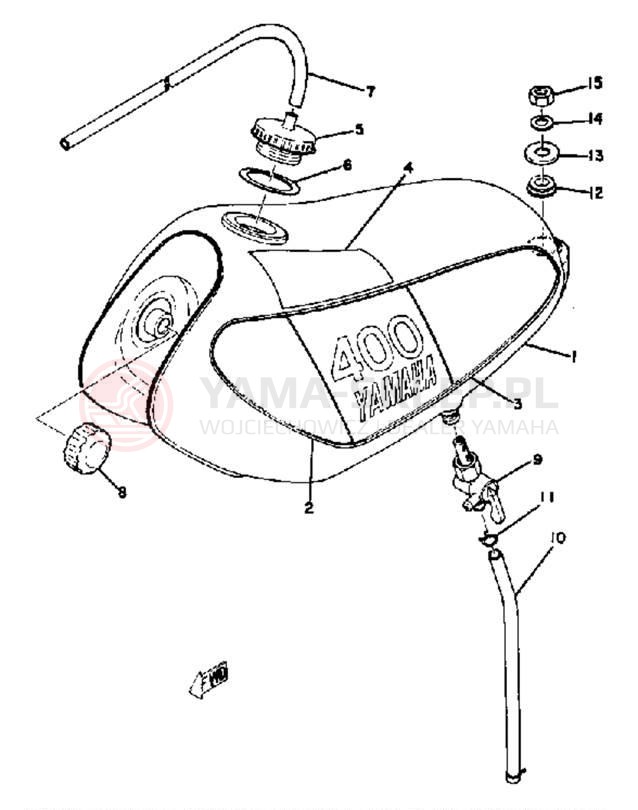 Schemat "zbiornik paliwa" do Yamaha MX400B