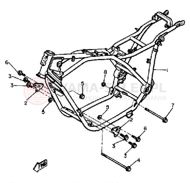 Schemat "rama" do Yamaha XJ650 XJ650H