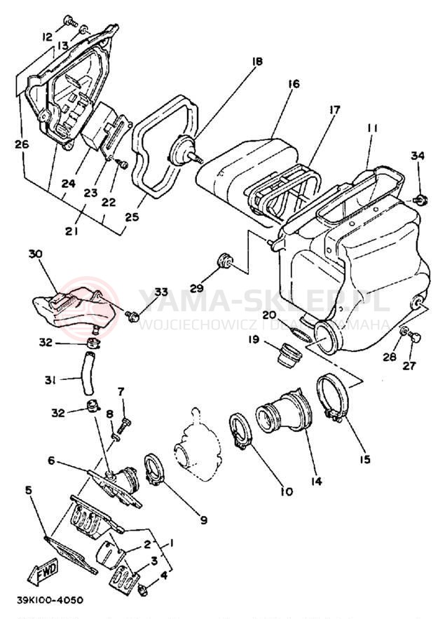 Schemat "Filtr powietrza" do Yamaha YZ80N