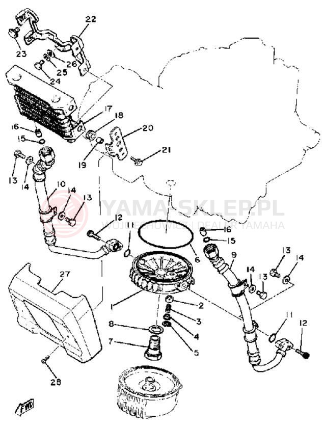 Schemat "Chłodnica oleju" do Yamaha XS1100H