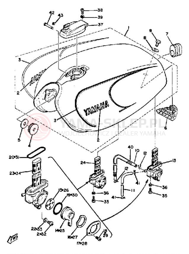 Schemat "zbiornik paliwa" do Yamaha XS850G
