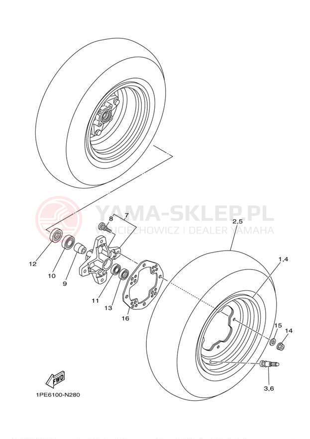 Schemat "Koło przód" do Yamaha RAPTOR 700 YFM700REL/YFM700REO