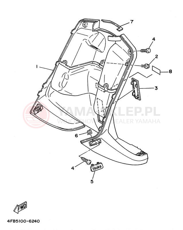 Schemat "Nadwozie przód" do Yamaha JOG CY50H