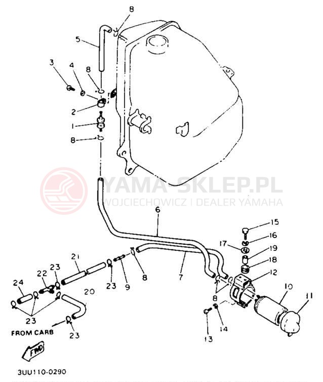 Schemat "zbiornik paliwa" do Yamaha FZR600REC