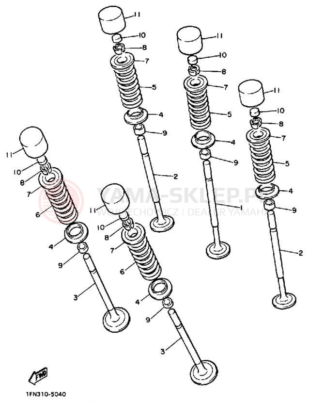 Schemat "zawory" do Yamaha FZ700TC/FZ700T