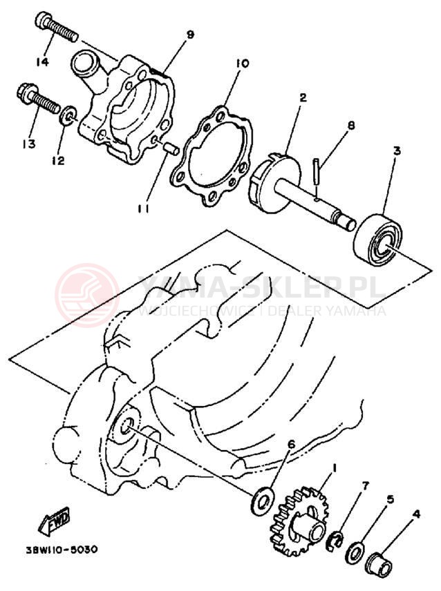 Schemat "Pompa wody" do Yamaha YTZ250S