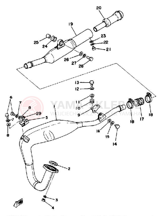 Schemat "Wydech końcowy" do Yamaha DT175E
