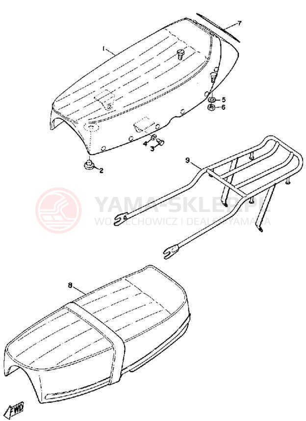 Schemat "Siedzenie - stelaż" do Yamaha G7S