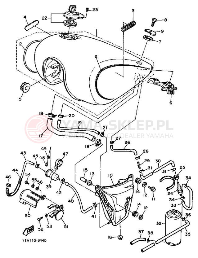 Schemat "zbiornik paliwa" do Yamaha VIRAGO 1100 XV1100TC/XV1100T