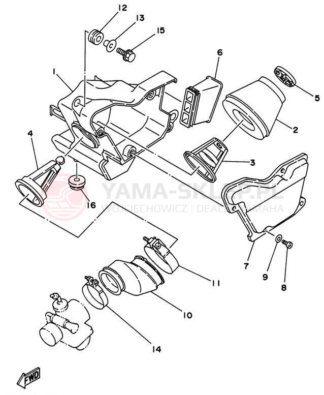 Schemat "Filtr powietrza" do Yamaha RT180H